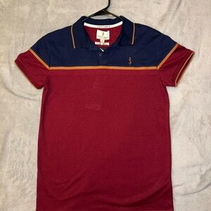 Scott James Men's Navy and Red Polo Shirt